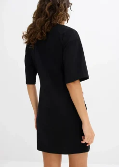 bonprix Bekleidung·Pullover & Strickjacken|Kleider^Weites T-Shirt Kleid schwarz
