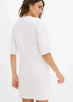 bonprix Kleider|Bekleidung·Pullover & Strickjacken^Weites T-Shirt Kleid weiß