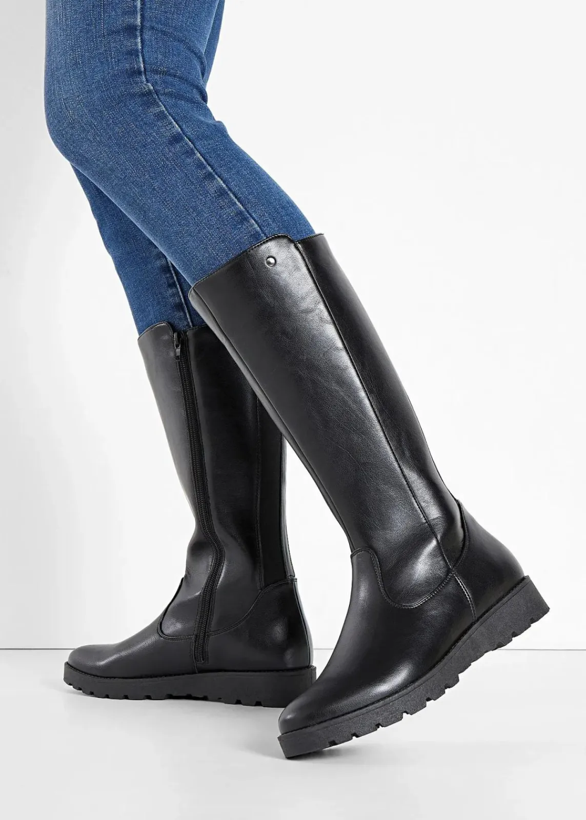 bonprix Stiefel|Schuhe & Accessoires In Spezialgrößen·Elastischer Schaft^Weitschaftstiefel schwarz