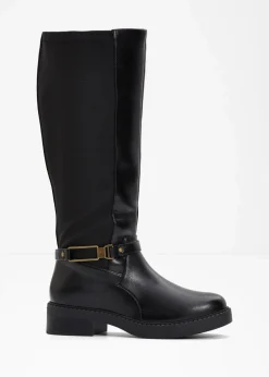 bonprix Schuhe & Accessoires In Spezialgrößen·Weite Schuhe|Schuhe & Accessoires In Spezialgrößen·Elastischer Schaft^Weitschaftstiefel schwarz
