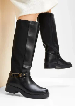 bonprix Schuhe & Accessoires In Spezialgrößen·Weite Schuhe|Schuhe & Accessoires In Spezialgrößen·Elastischer Schaft^Weitschaftstiefel schwarz