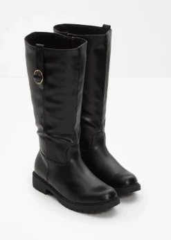 bonprix Gefütterte Winterschuhe|Stiefel^Weitschaftstiefel schwarz