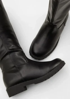 bonprix Gefütterte Winterschuhe|Stiefel^Weitschaftstiefel schwarz