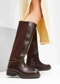 bonprix Stiefel|Schuhe & Accessoires In Spezialgrößen·Elastischer Schaft^Weitschaftstiefel dunkelbraun