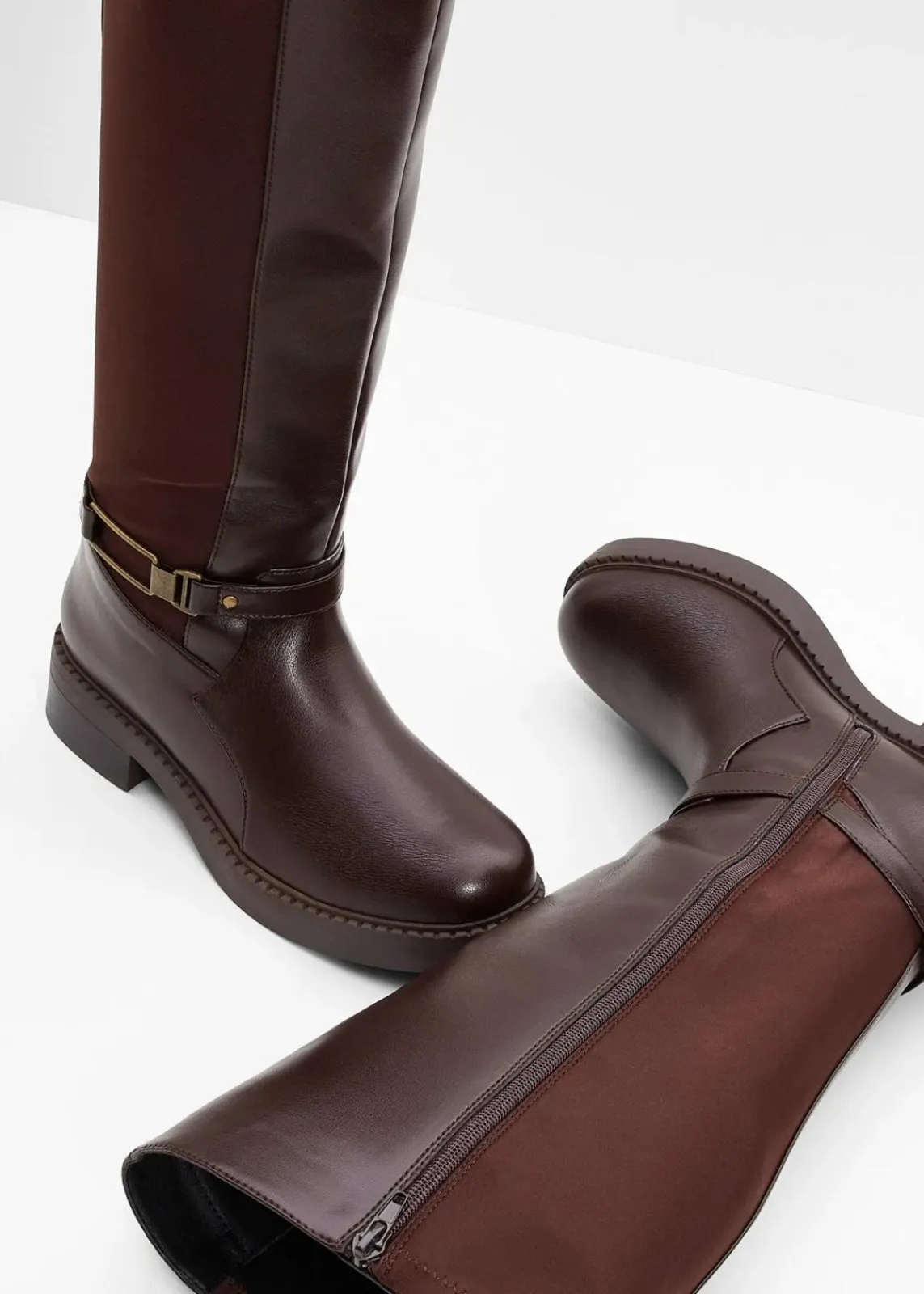 bonprix Stiefel|Schuhe & Accessoires In Spezialgrößen·Elastischer Schaft^Weitschaftstiefel dunkelbraun
