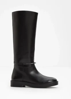 bonprix Stiefel|Premium^Weitschaftstiefel aus Leder schwarz