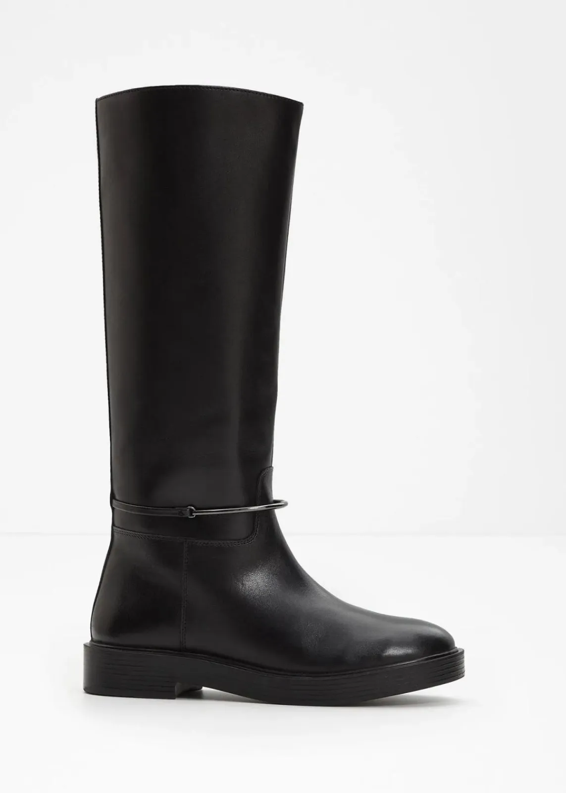 bonprix Stiefel|Premium^Weitschaftstiefel aus Leder schwarz