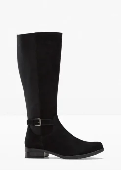 bonprix Stiefel|Schuhe & Accessoires In Spezialgrößen·Elastischer Schaft^Weitschaftstiefel aus Leder schwarz