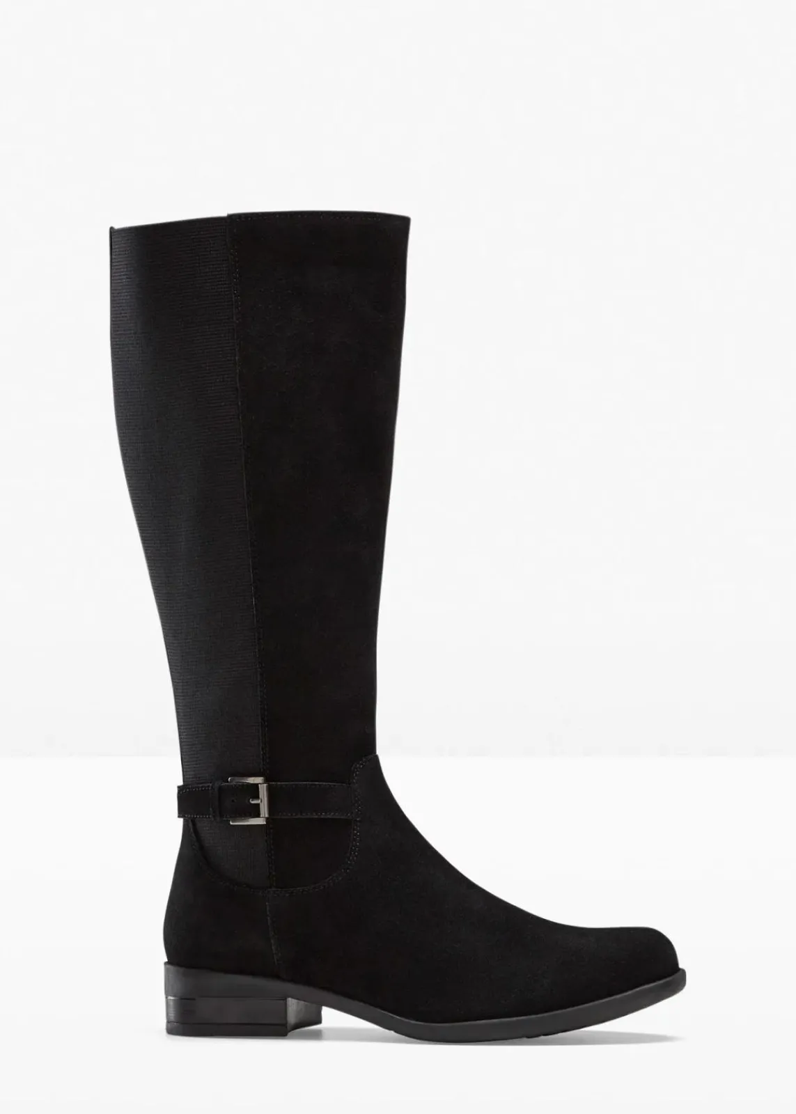 bonprix Stiefel|Schuhe & Accessoires In Spezialgrößen·Elastischer Schaft^Weitschaftstiefel aus Leder schwarz