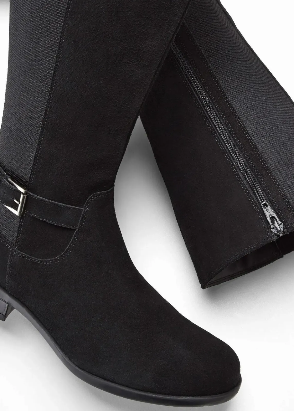 bonprix Stiefel|Schuhe & Accessoires In Spezialgrößen·Elastischer Schaft^Weitschaftstiefel aus Leder schwarz