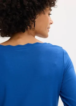 bonprix Shirts & Tops^Wellenkanten Shirt aus Punto di Roma enzianblau