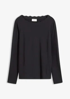 bonprix Shirts & Tops^Wellenkanten Shirt aus Punto di Roma schwarz