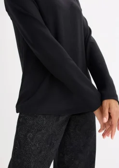 bonprix Shirts & Tops^Wellenkanten Shirt aus Punto di Roma schwarz