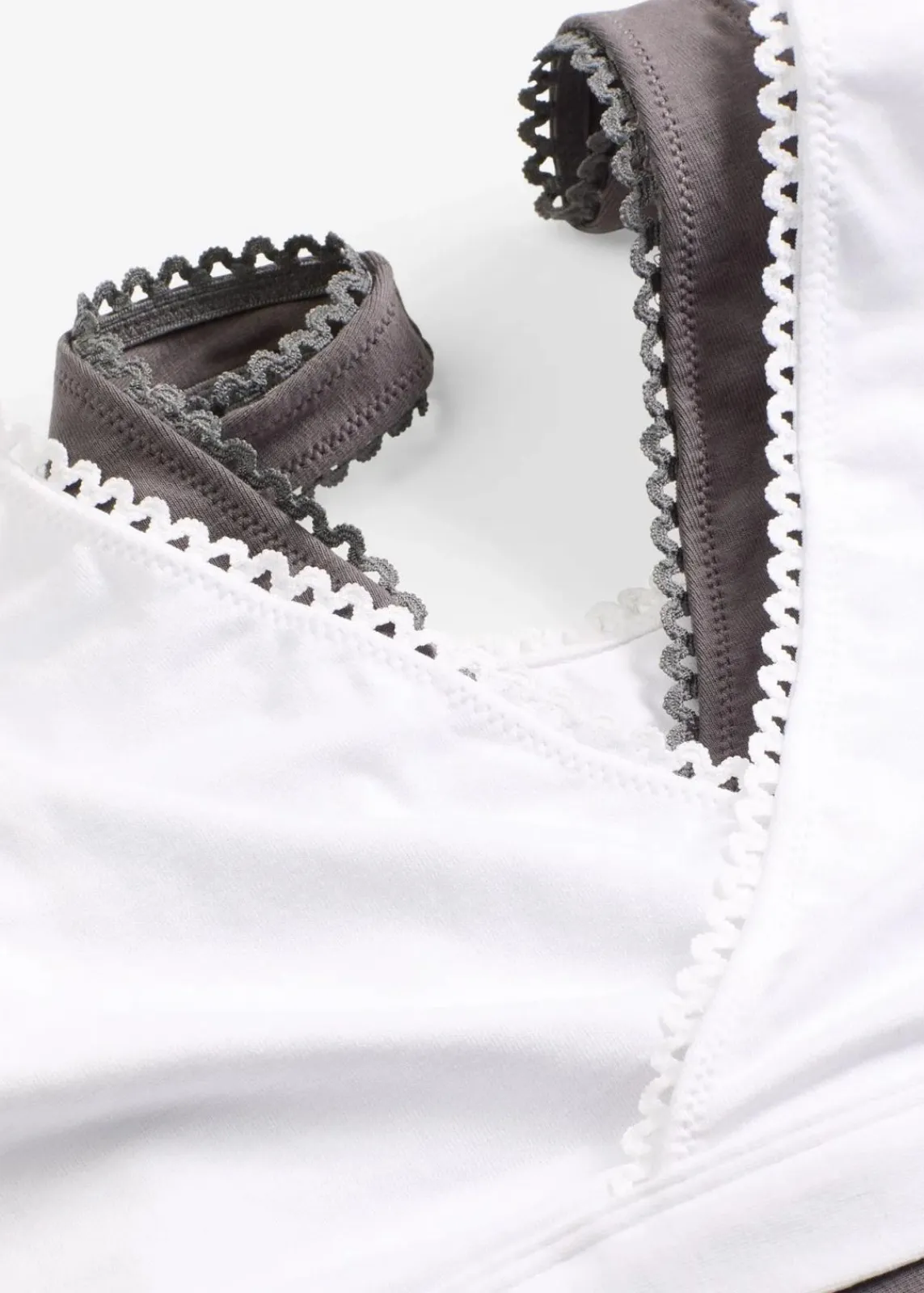 bonprix Nachhaltigere Materialien|Basics^Wende-Bustier mit softer Bio-Baumwolle (2er Pack) weiß + schiefergrau