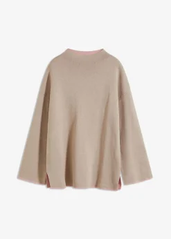 bonprix Bekleidung·Umstandsmode|Bekleidung·Jeans^Wende-Pullover aus Feinstrick naturstein/aschrosa