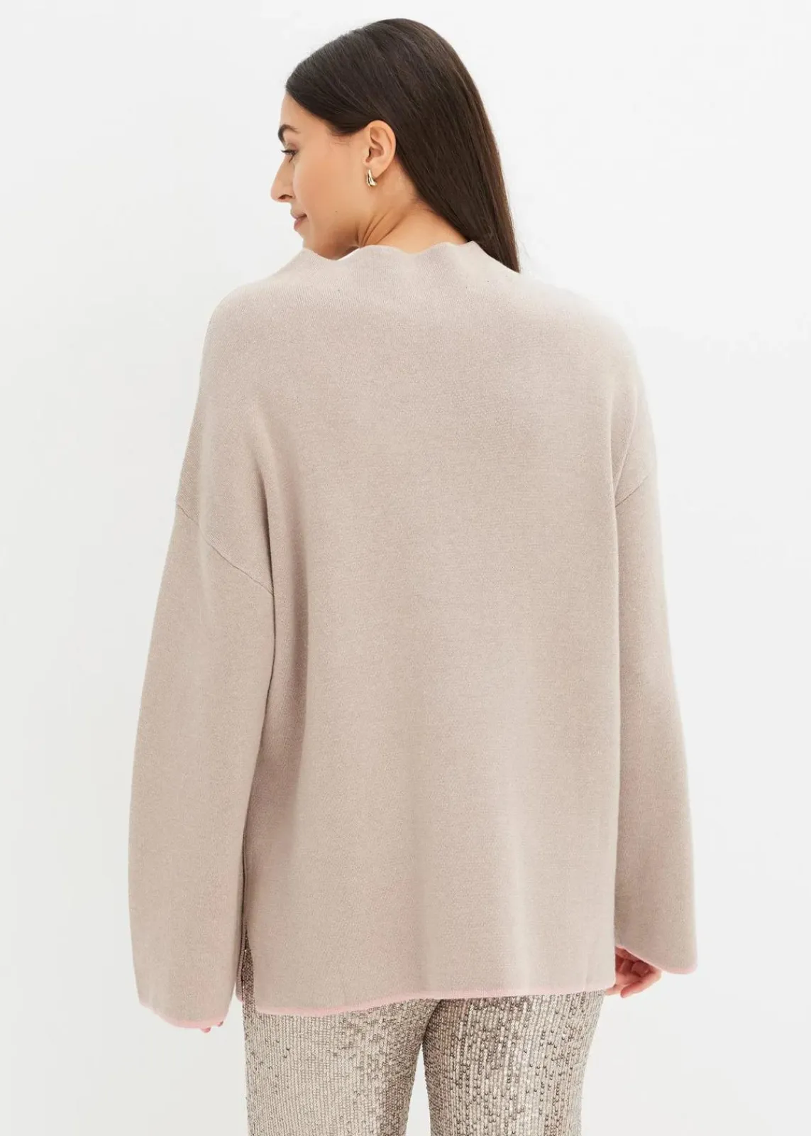 bonprix Bekleidung·Umstandsmode|Bekleidung·Jeans^Wende-Pullover aus Feinstrick naturstein/aschrosa