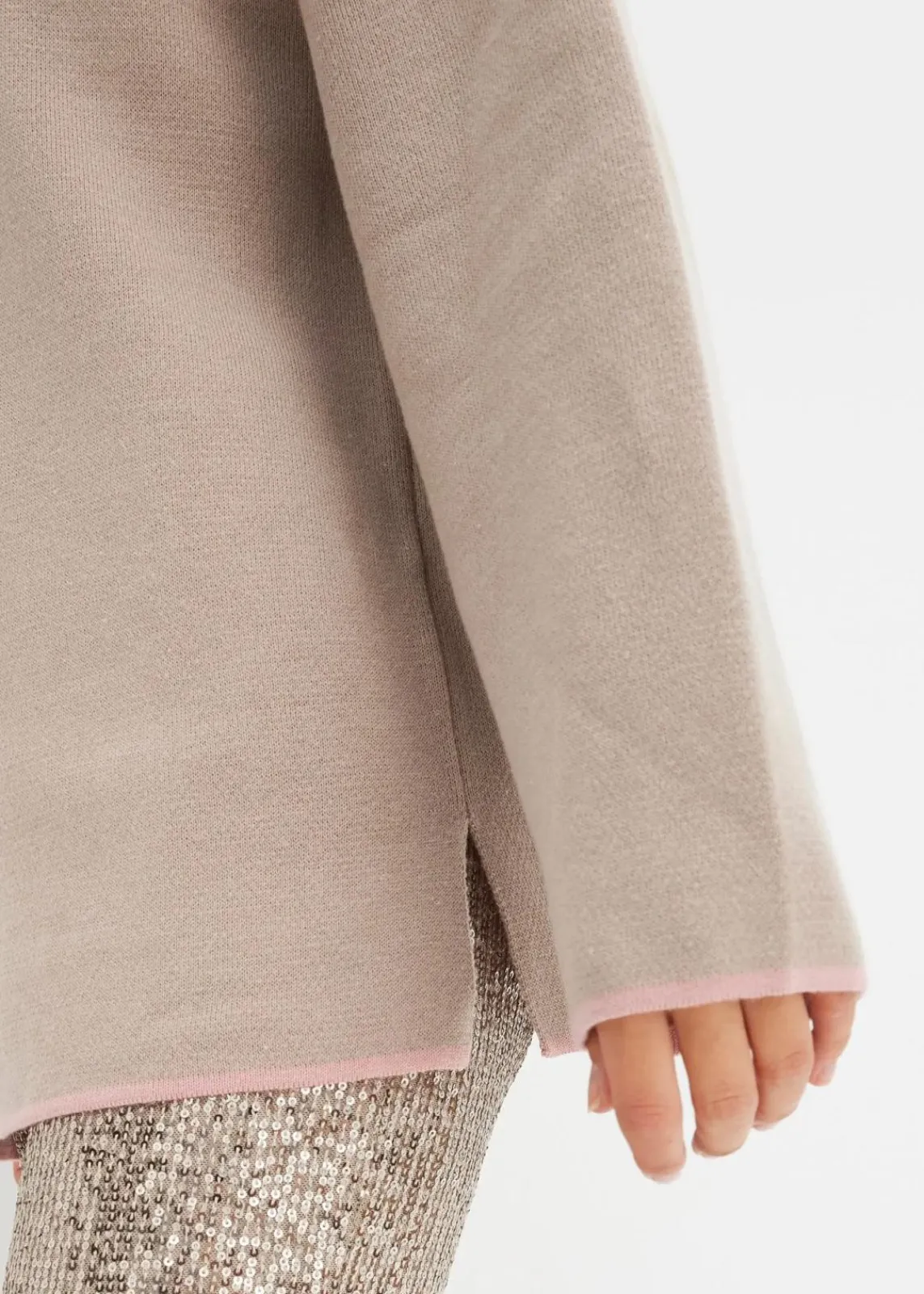 bonprix Bekleidung·Umstandsmode|Bekleidung·Jeans^Wende-Pullover aus Feinstrick naturstein/aschrosa