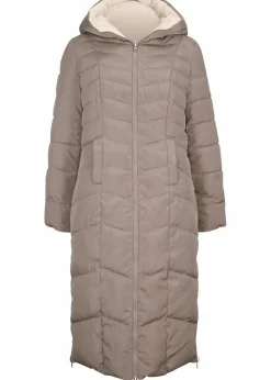 bonprix Bekleidung·Hosen|Jacken & Mäntel^Wende-Steppmantel taupe/elfenbein
