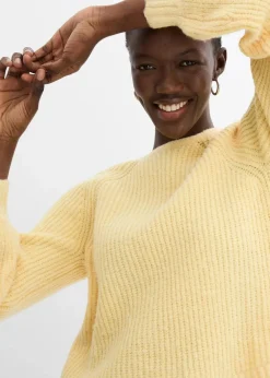 bonprix Bekleidung·Umstandsmode|Strickmode^Wendestrickjacke mit Schleifen hellgelb