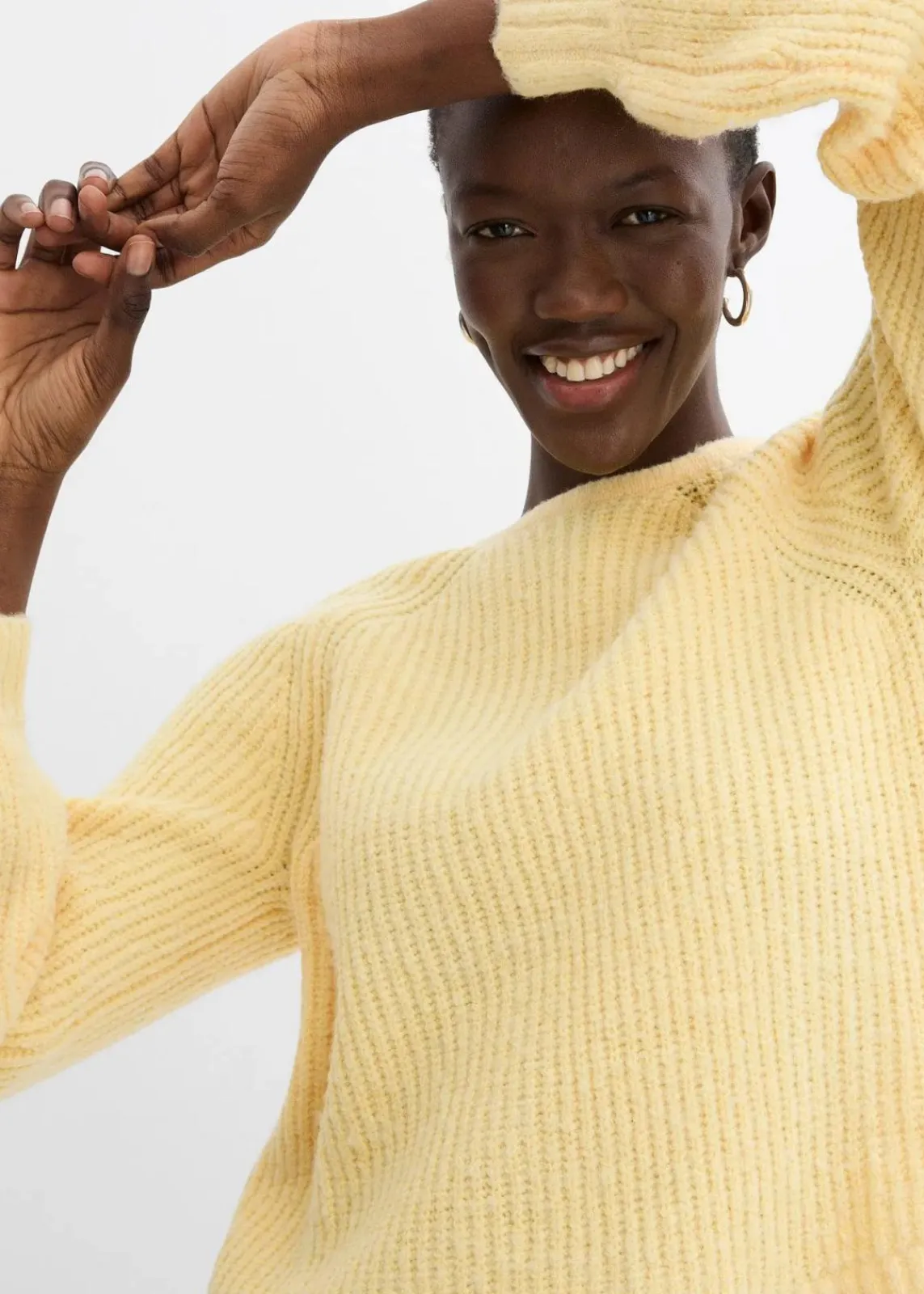 bonprix Bekleidung·Umstandsmode|Strickmode^Wendestrickjacke mit Schleifen hellgelb
