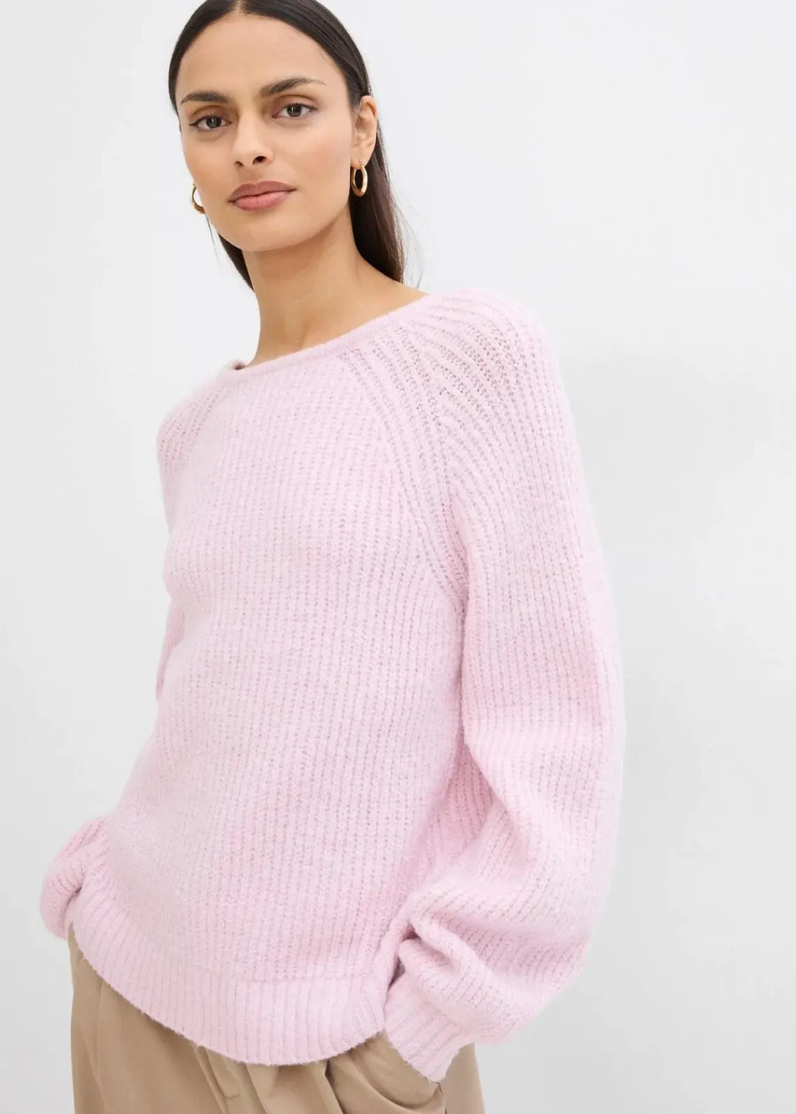 bonprix Bekleidung·Umstandsmode|Strickmode^Wendestrickjacke mit Schleifen puderflieder