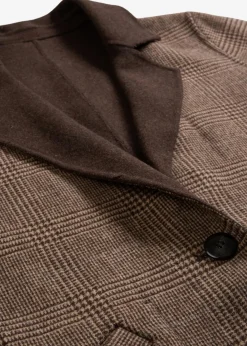 bonprix Blazer|Nachhaltigere Materialien^Wende-Wollblazer mit Glencheck walnussbraun meliert
