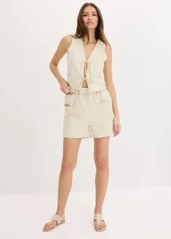 bonprix Bekleidung·Hosen|Jacken & Mäntel^Weste mit Schleifen natur