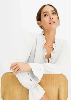 bonprix Bekleidung·Jacken & Mäntel|Blusen & Tuniken^Wickelbluse wollweiß