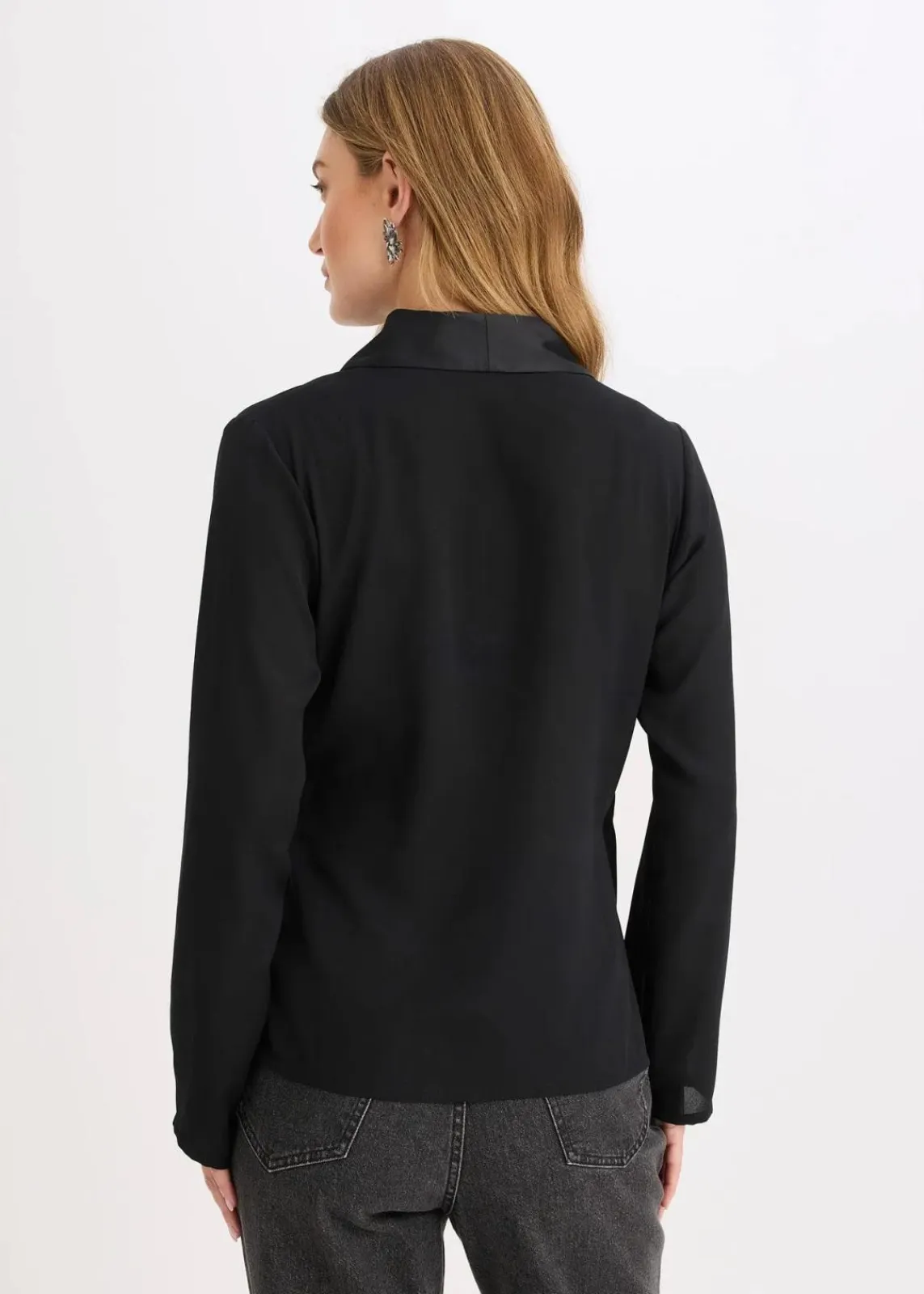 bonprix Bekleidung·Jacken & Mäntel|Blusen & Tuniken^Wickelbluse schwarz