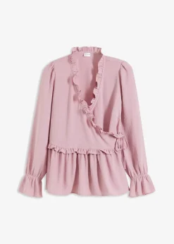 bonprix Blusen & Tuniken|Bekleidung·Jacken & Mäntel^Wickelbluse rosa