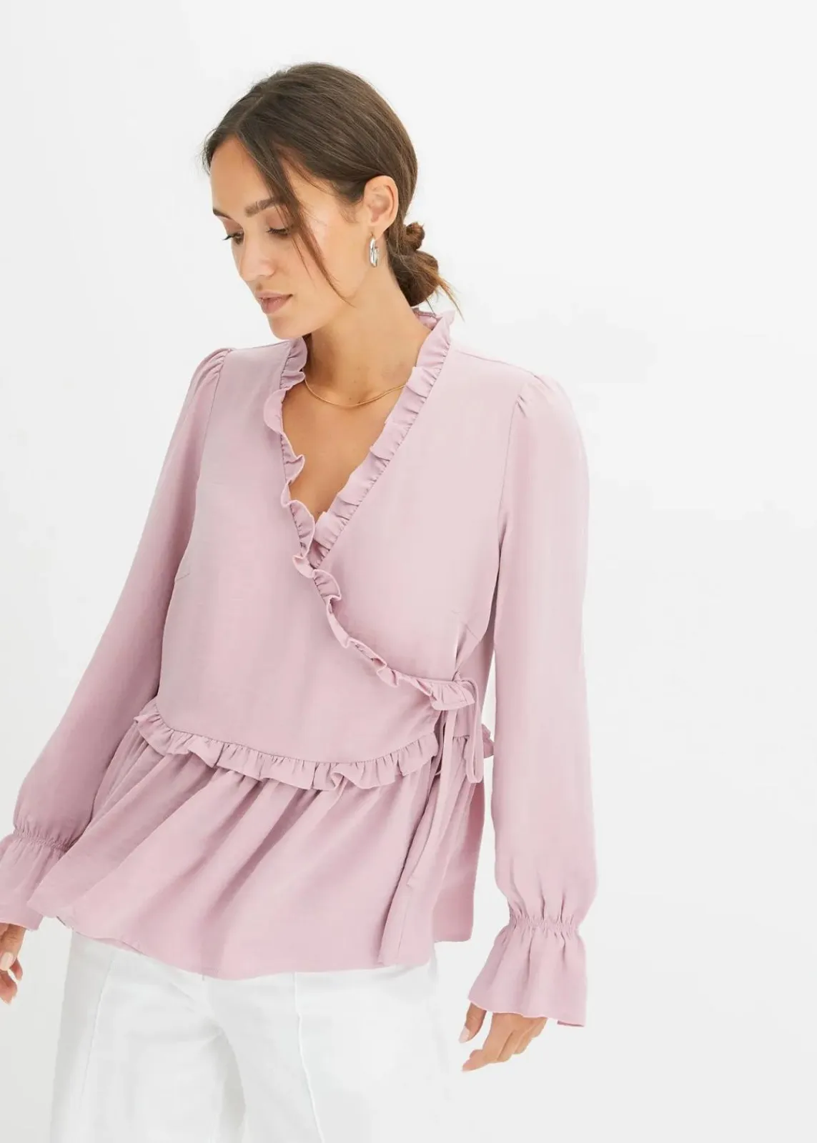 bonprix Blusen & Tuniken|Bekleidung·Jacken & Mäntel^Wickelbluse rosa