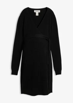 bonprix Bekleidung·Blazer|Umstandsmode^Wickelkleid aus Strick für die Schwangerschaft und danach schwarz