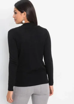 bonprix Pullover & Strickjacken|Strickmode^Wickel-Pullover schwarz