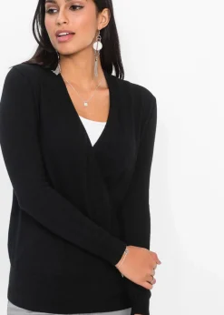 bonprix Pullover & Strickjacken|Strickmode^Wickel-Pullover schwarz