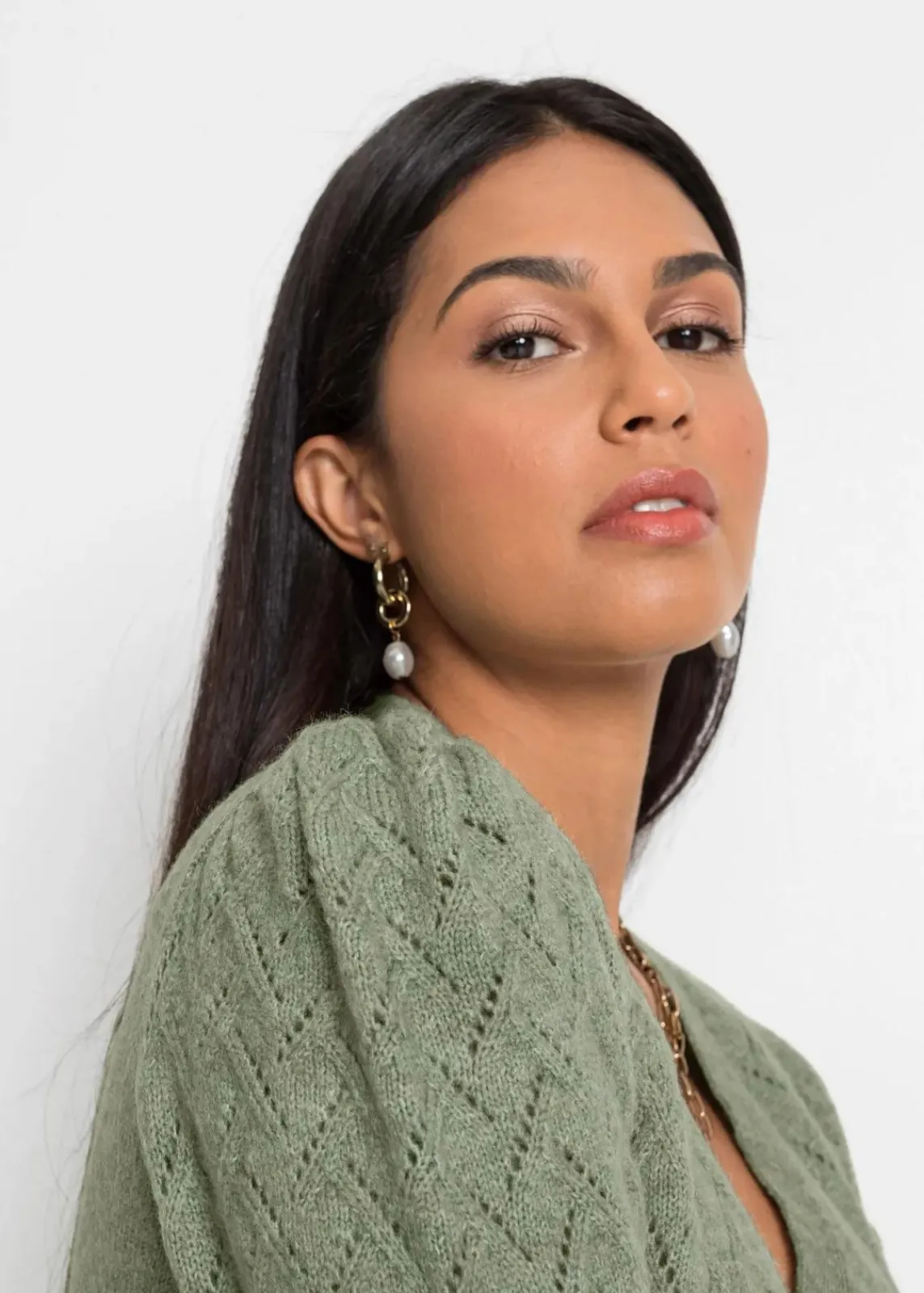 bonprix Bekleidung·Umstandsmode|Pullover & Strickjacken^Wickelpullover hellgrün