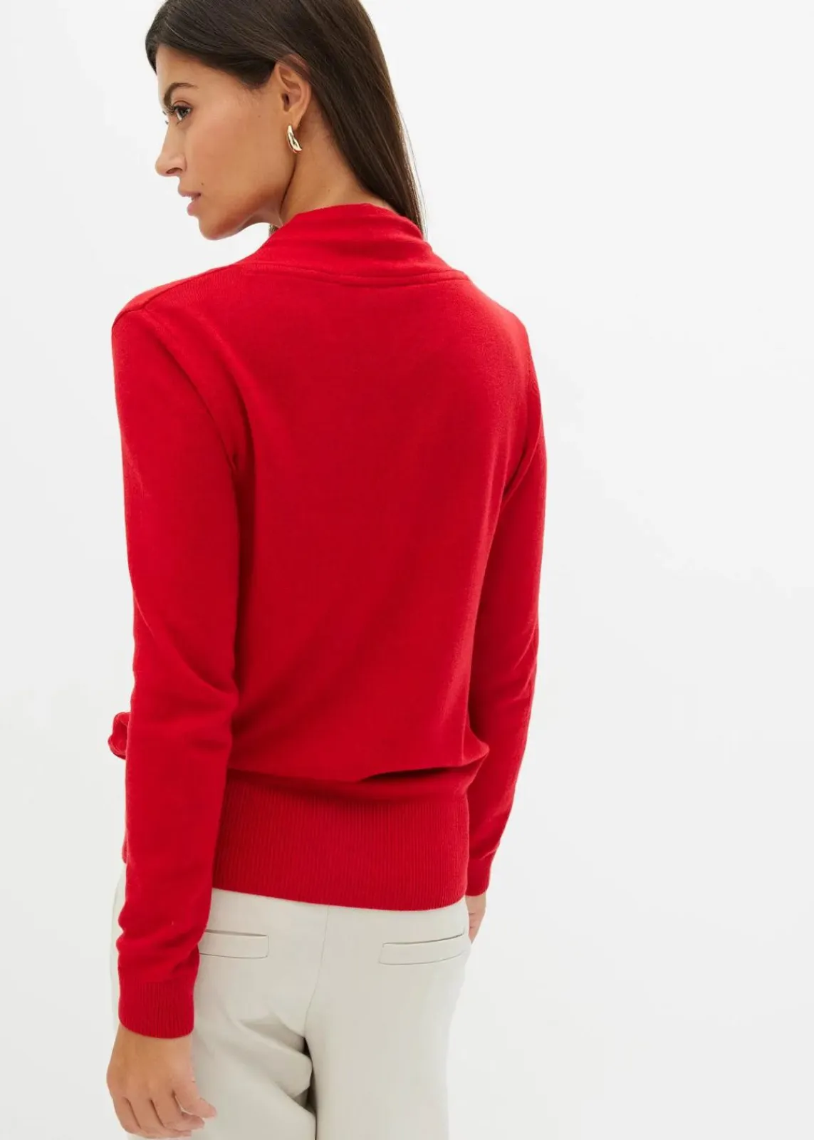 bonprix Bekleidung·Umstandsmode|Bekleidung·Jeans^Wickel-Pullover salsarot