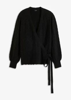bonprix Bekleidung·Umstandsmode|Pullover & Strickjacken^Wickelpullover schwarz