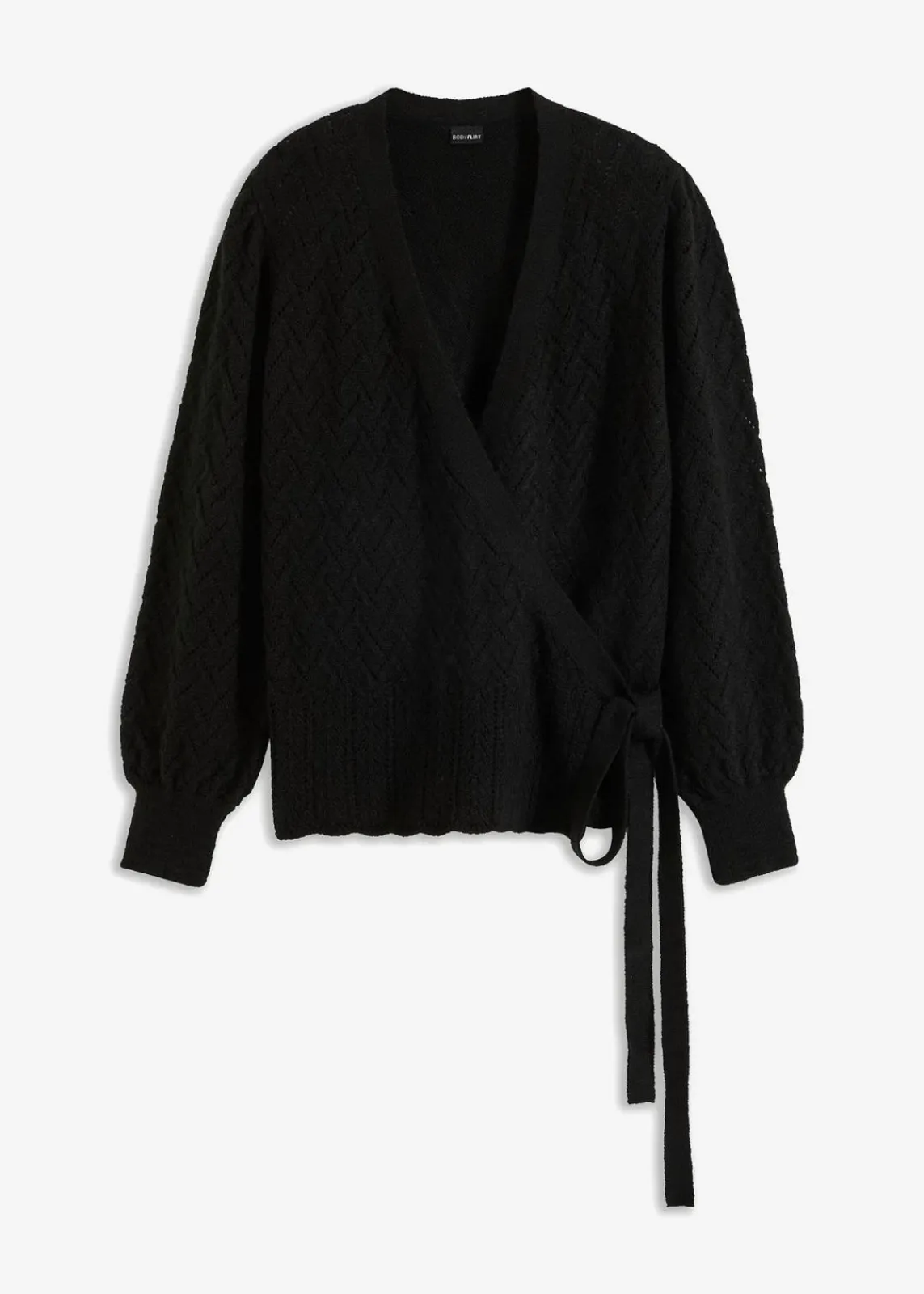 bonprix Bekleidung·Umstandsmode|Pullover & Strickjacken^Wickelpullover schwarz