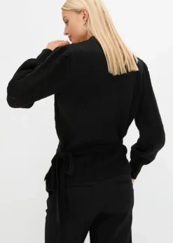 bonprix Bekleidung·Umstandsmode|Pullover & Strickjacken^Wickelpullover schwarz