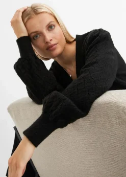 bonprix Bekleidung·Umstandsmode|Pullover & Strickjacken^Wickelpullover schwarz