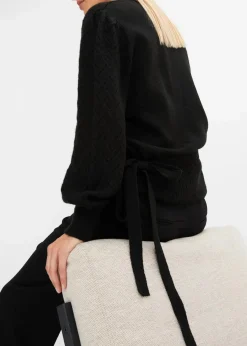 bonprix Bekleidung·Umstandsmode|Pullover & Strickjacken^Wickelpullover schwarz