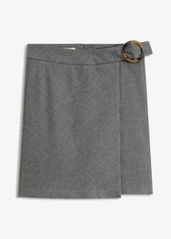 bonprix Röcke|Bekleidung·Sportbekleidung^Wickelrock grau meliert