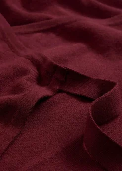bonprix Bekleidung·Jeans|Pullover & Strickjacken^Wickelstrickjacke mit Merinowolle dunkelbeere
