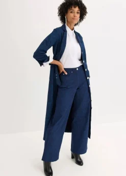 bonprix Hosen|Bekleidung·Kleider^Wide Leg Hose aus Baumwollstretch dunkelblau/hellindigo paisley