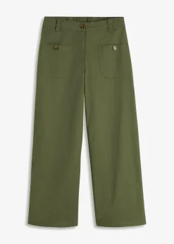 bonprix Bekleidung·Kleider|Hosen^Wide Leg Hose, High Waist, Bequembund oliv