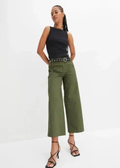 bonprix Bekleidung·Kleider|Hosen^Wide Leg Hose, High Waist, Bequembund oliv