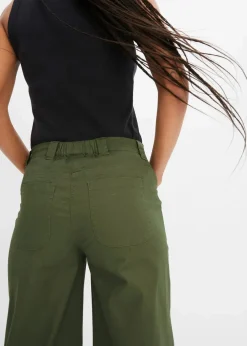 bonprix Bekleidung·Kleider|Hosen^Wide Leg Hose, High Waist, Bequembund oliv
