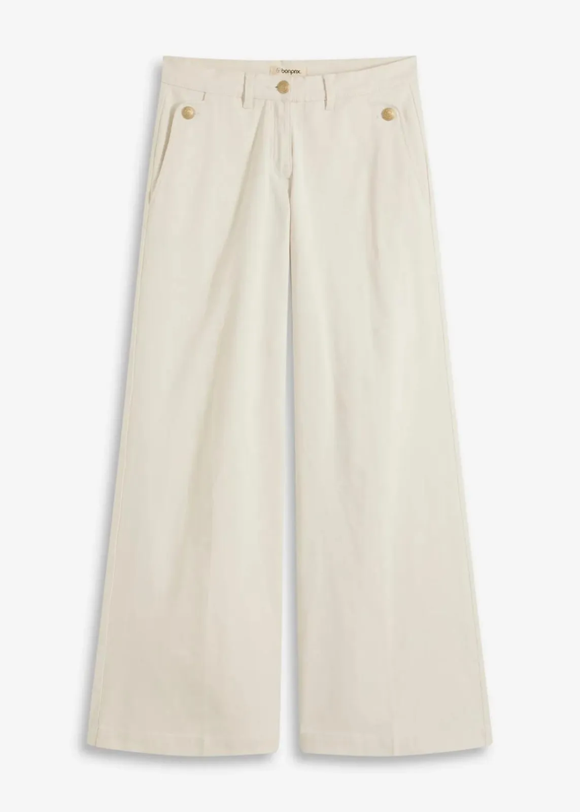 bonprix Hosen^Wide Leg Hose mit Stretch naturbeige