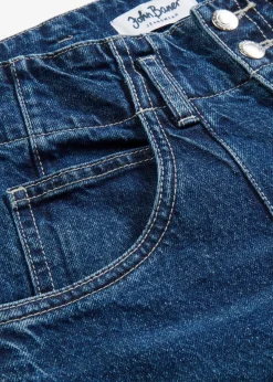 bonprix Kurzgrößen|Bekleidung·Shirts & Tops^Wide Leg Jeans High Waist dunkelblau denim used