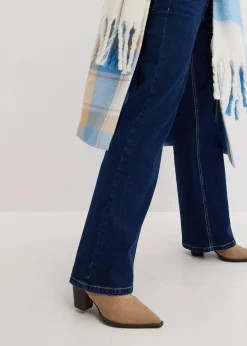 bonprix Kurzgrößen|Bekleidung·Shirts & Tops^Wide Leg Jeans High Waist, Bio-Baumwolle nachtblau denim